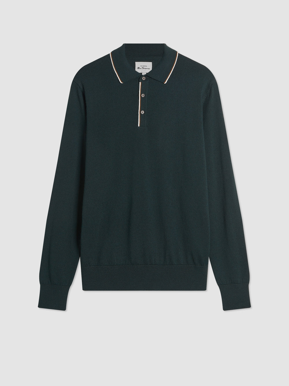 Ben Sherman Tipped Merino Polo Neck Sweaters Dark Green | 746GWFRUI