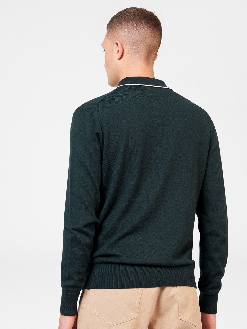 Ben Sherman Tipped Merino Polo Neck Sweaters Dark Green | 746GWFRUI