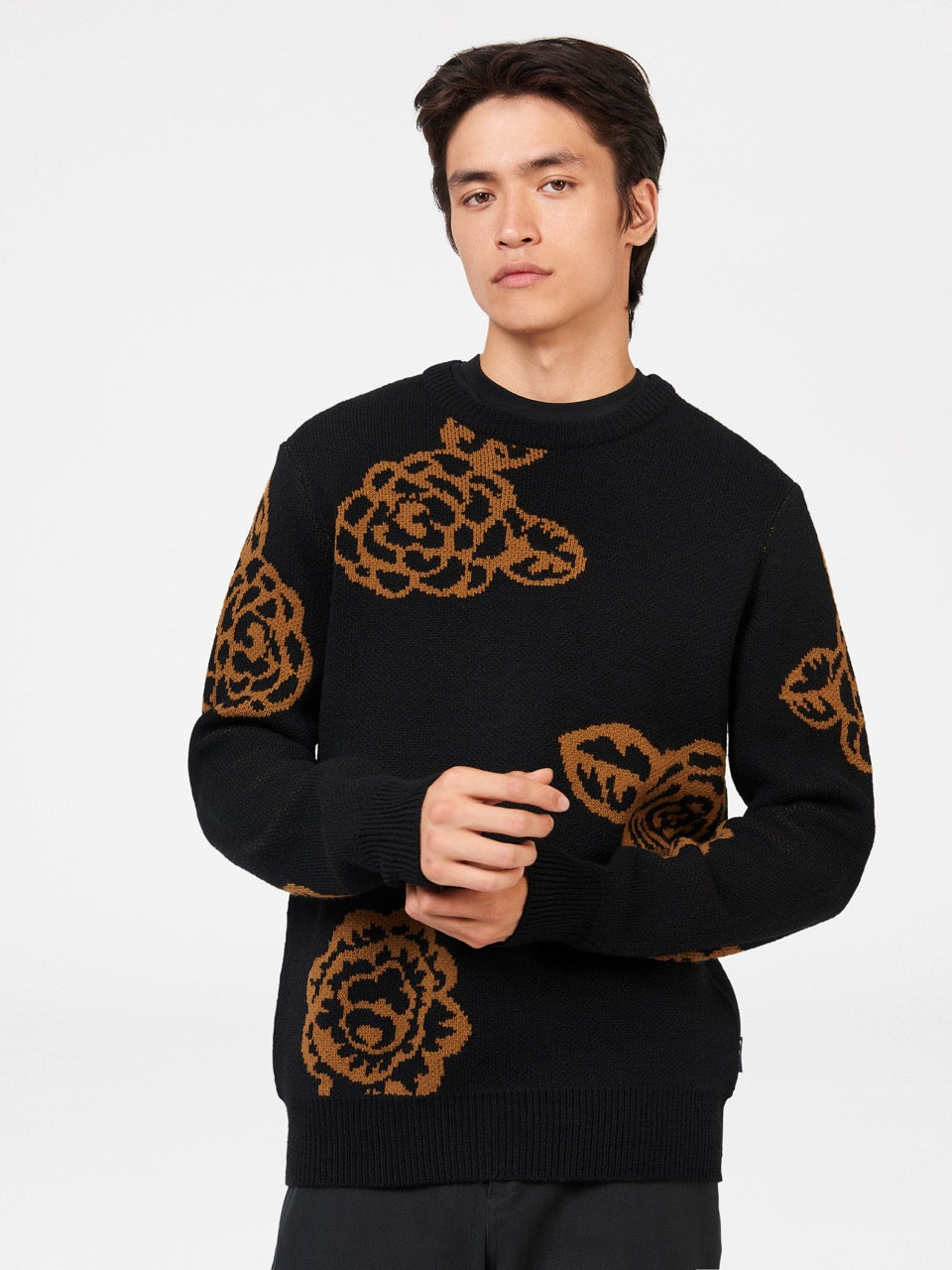 Ben Sherman Winter Floral Knitwear Black | 087BWLHOX