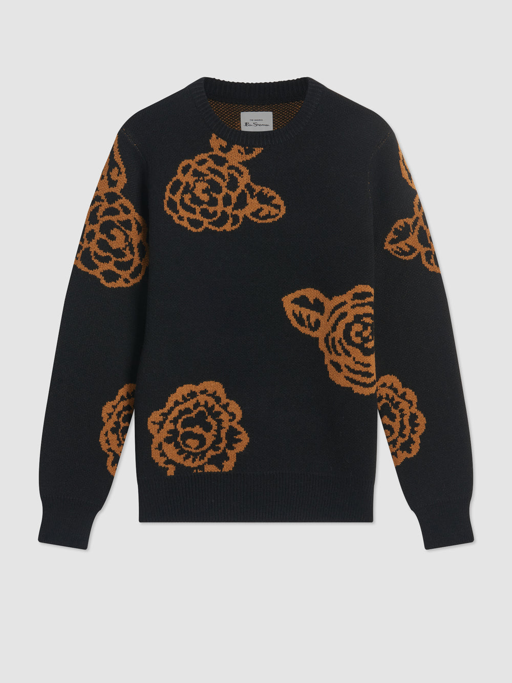 Ben Sherman Winter Floral Knitwear Black | 087BWLHOX