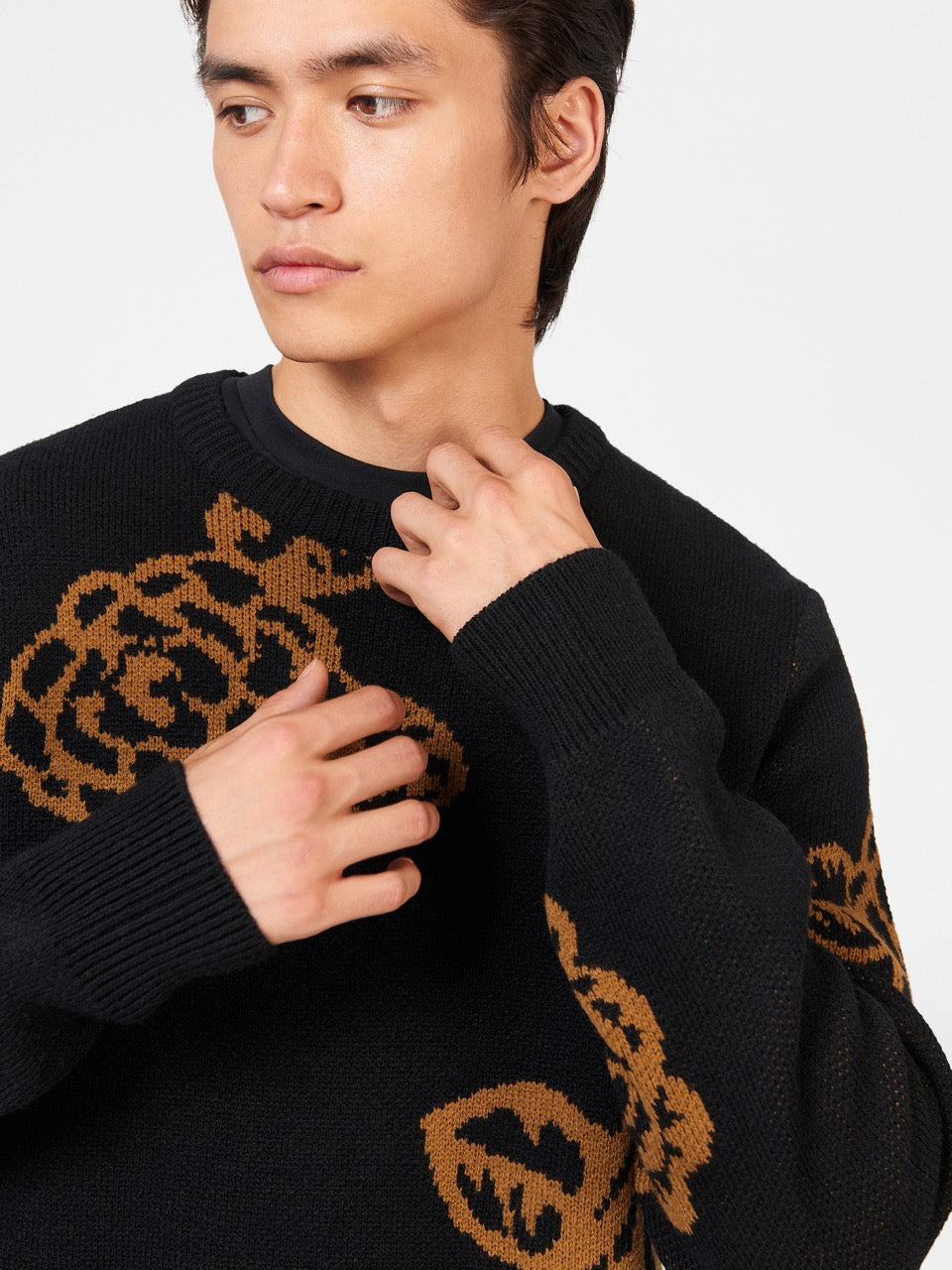 Ben Sherman Winter Floral Knitwear Black | 087BWLHOX